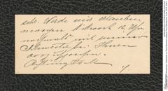 Nachlass Franz Steindachner, Visitenkarte von Paula Bankmann-Habig an Franz Steindachner, Inv.Nr. 25.02, Seite 2